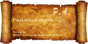 Paulovics Anett névjegykártya