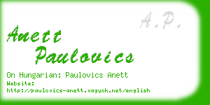 anett paulovics business card